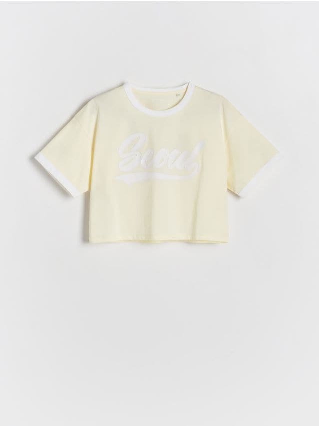 Reserved - T-shirt z nadrukiem - żółty