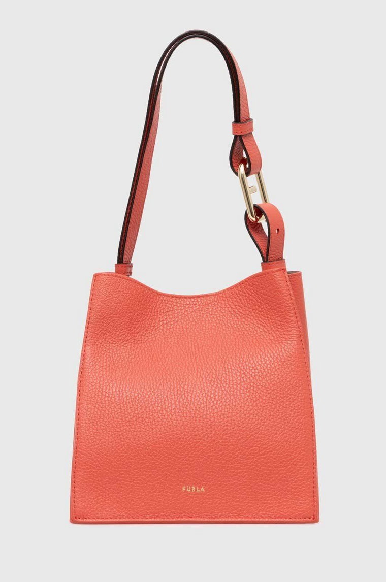 Furla torebka skórzana kolor pomarańczowy WB01373 HSF000 3231S