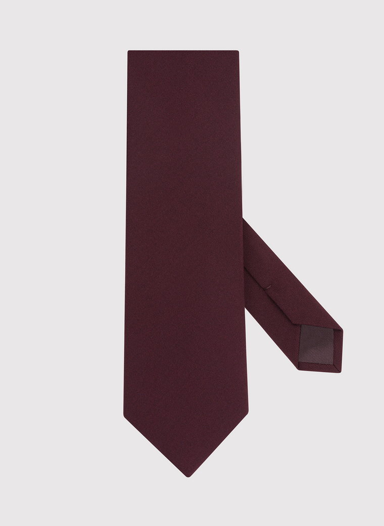 Bordowy gładki krawat