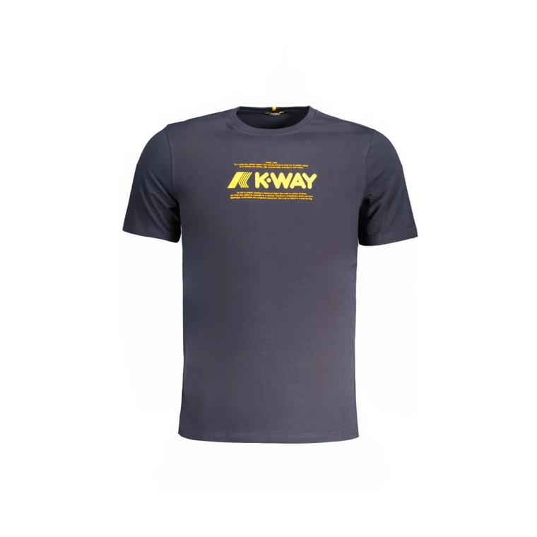 Niebieski Bawełniany T-shirt z nadrukiem logo K-Way