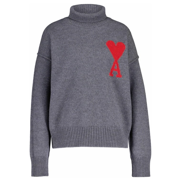 Sweter z logo i golfem Ami Paris