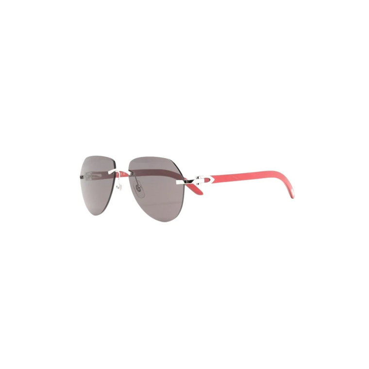Srebrne Okulary Przeciwsłoneczne - Styl Codzienny Cartier