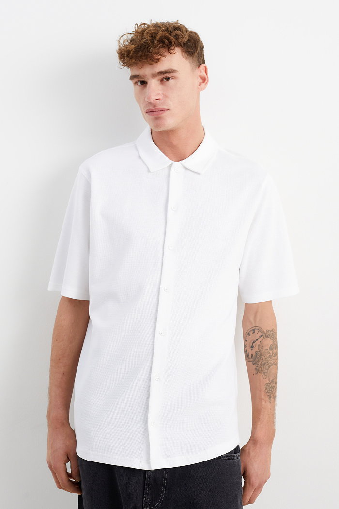 C&A Koszula-relaxed fit-kołnierzyk kent, Biały, Rozmiar: S