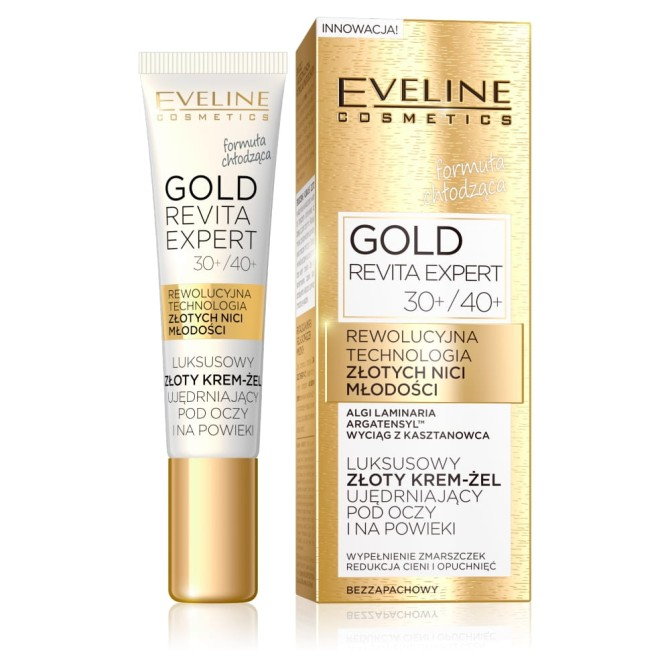 Eveline Cosmetics Gold Revita Expert luksusowy złoty krem-żel ujędrniający pod oczy i na powieki 30+/40+ 15ml