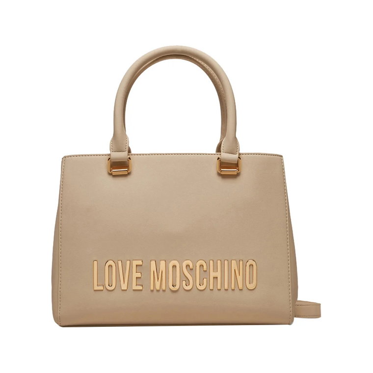 Ivory Skórzana Torebka Elegancka Stylowa Moschino