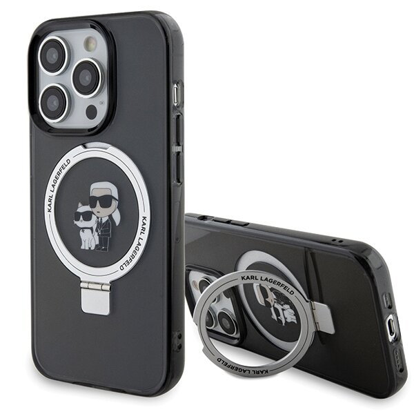 Karl Lagerfeld KLHMP13LHMRSKCK iPhone 13 Pro 6.1" czarny/black hardcase Ring Stand Karl&Choupettte MagSafe