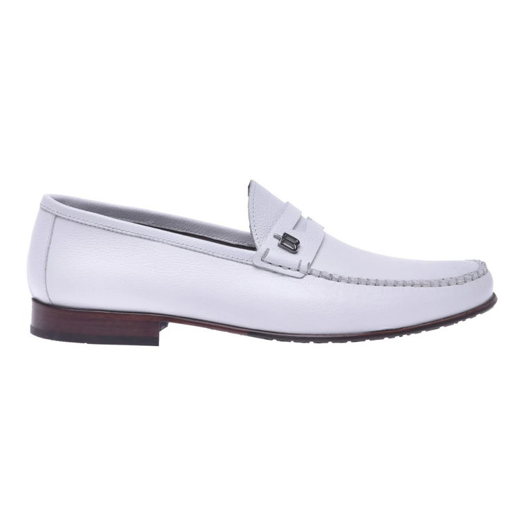 White calfskin loafers Baldinini