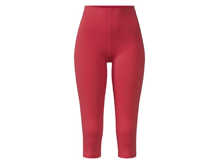 esmara Legginsy damskie 3/4	z bawełną (Czerwony, XS (32/34))