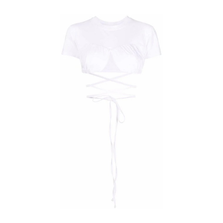 Projektantka Crop Top w żebrowane wzory Jacquemus