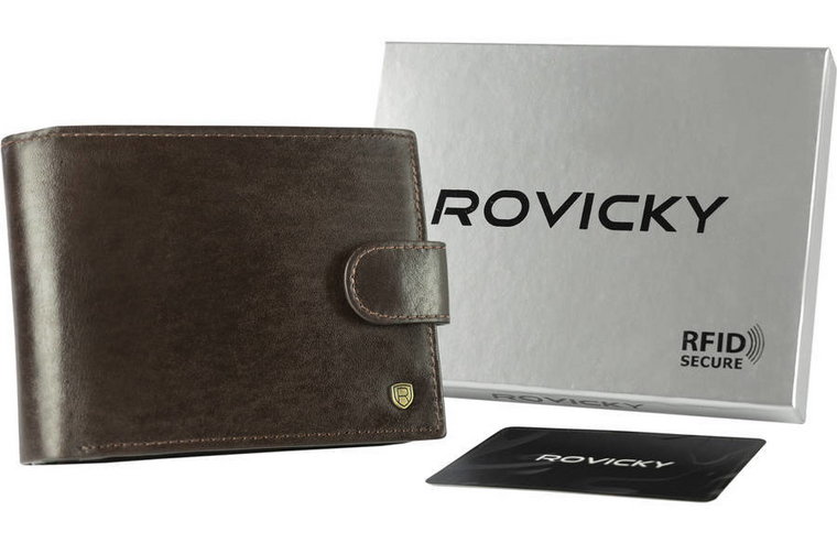 Elegancki portfel męski z membraną antyskimmingową  Rovicky