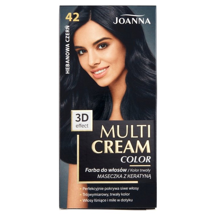 Joanna, Multi Cream Color, farba do włosów nr 42 Hebanowa Czerń