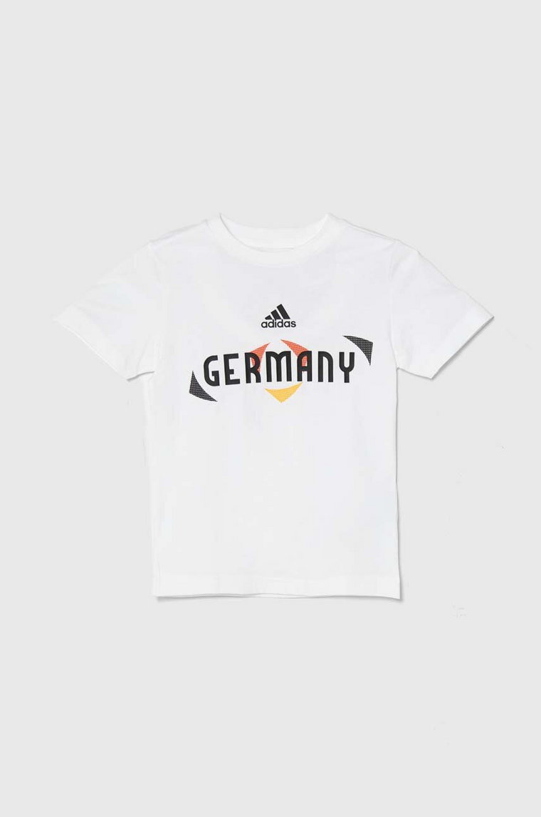 adidas Performance t-shirt bawełniany dziecięcy x UEFA Euro 2024 kolor biały z nadrukiem