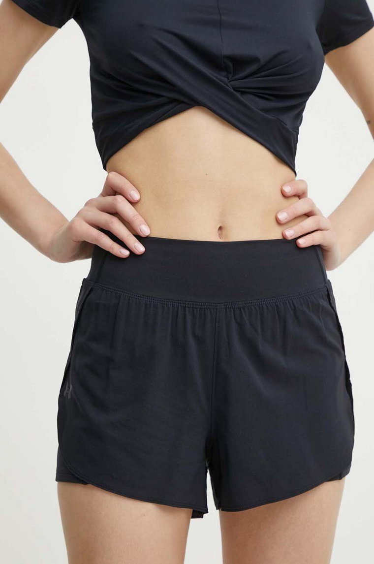 Under Armour szorty treningowe Flex kolor czarny gładkie high waist