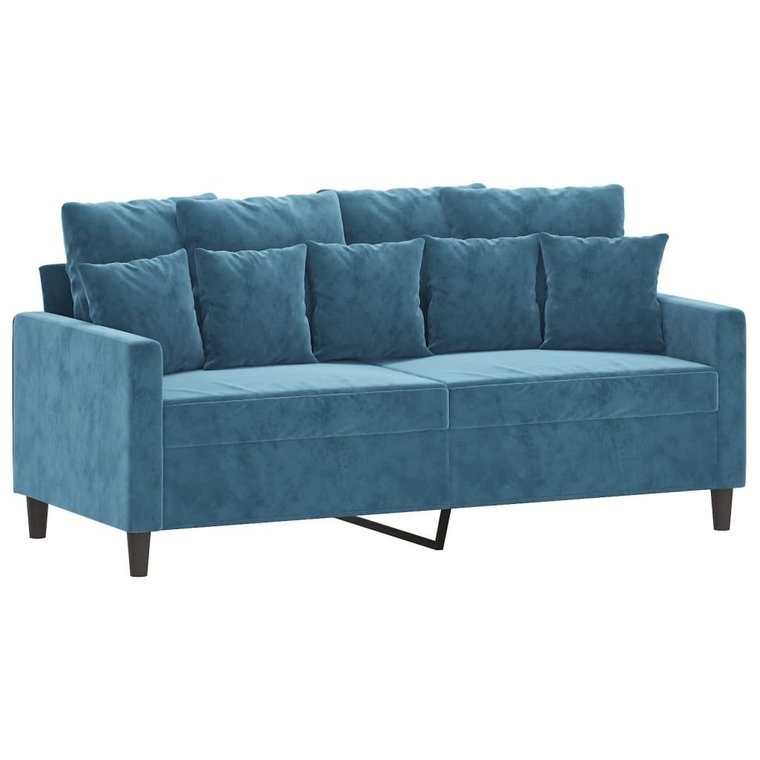 Sofa aksamitna niebieska 2-osobowa 158x77x80 cm