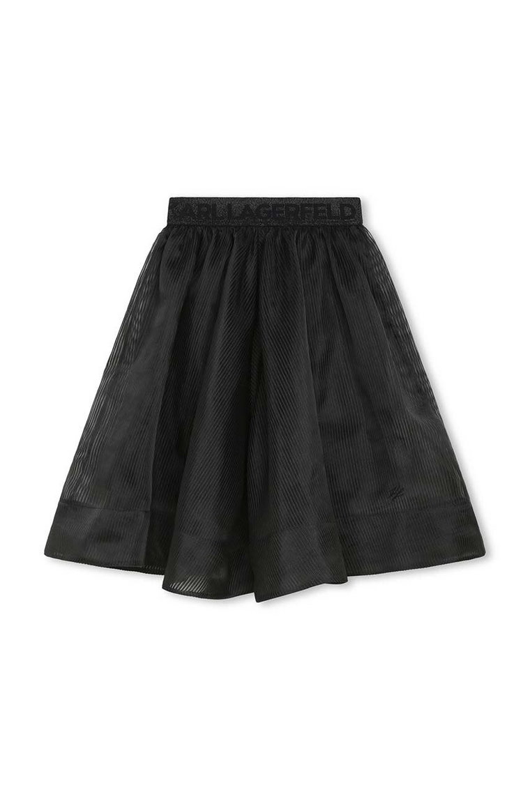 Karl Lagerfeld spódnica dziecięca kolor czarny midi rozkloszowana