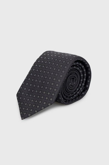 HUGO krawat jedwabny 50468210 kolor czarny