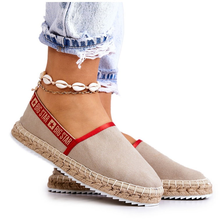 Materiałowe Espadryle Wsuwane Big Star JJ274879 Beżowe beżowy