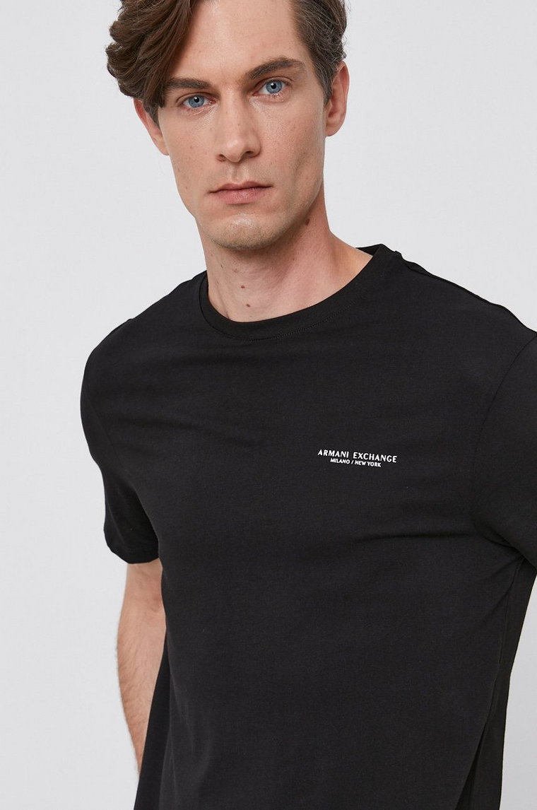 Armani Exchange t-shirt bawełniany kolor czarny z nadrukiem 8NZT91 Z8H4Z NOS