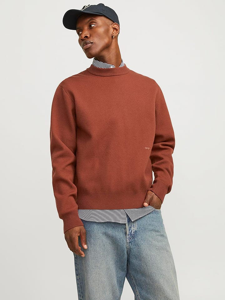 Jack & Jones Sweter w kolorze jasnobrązowym