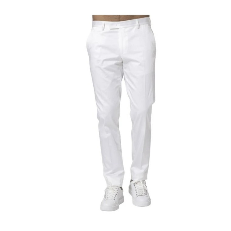 Białe bawełniane spodnie satynowe Karl Lagerfeld