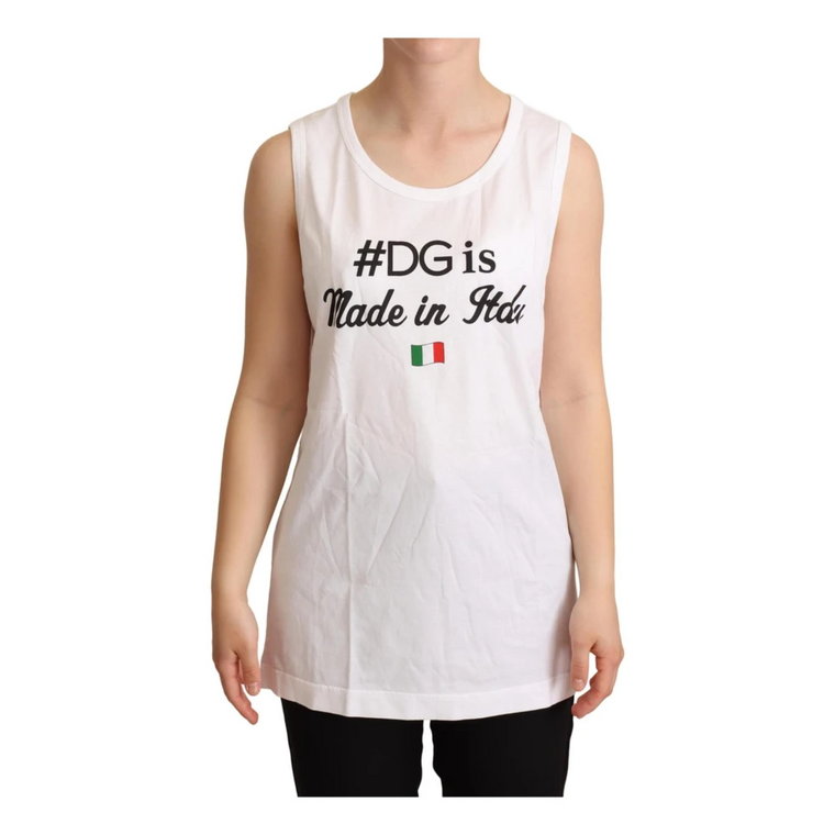 Koszulka bez rękawów z logo Dolce & Gabbana
