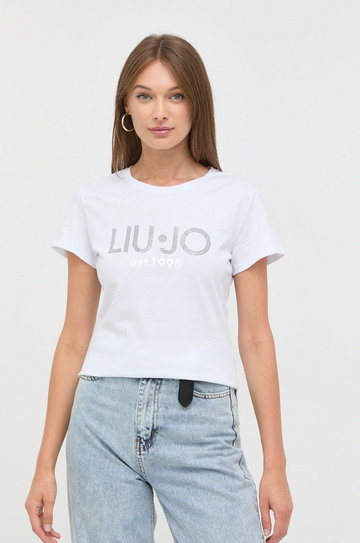 Liu Jo t-shirt bawełniany WF2303.J6308 kolor biały