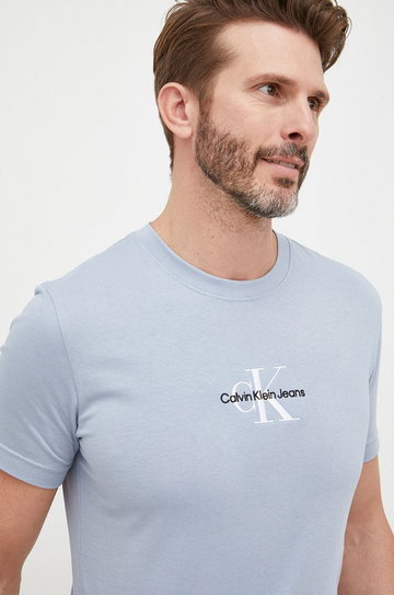 Calvin Klein Jeans t-shirt bawełniany J30J320855.9BYY kolor szary z aplikacją