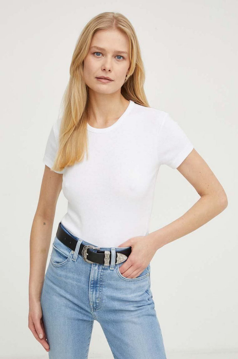 AllSaints t-shirt bawełniany damski kolor biały