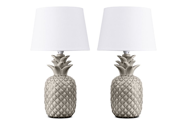 Lampa ananas biała do sypialni 2szt. AREDI