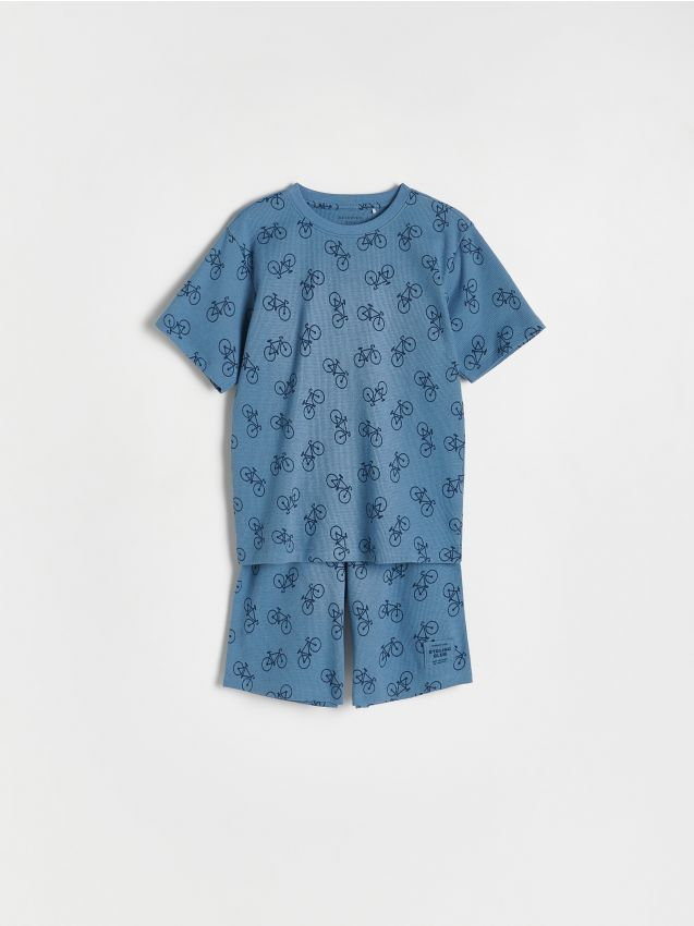 Reserved - Dwuczęściowa piżama z nadrukiem - granatowy