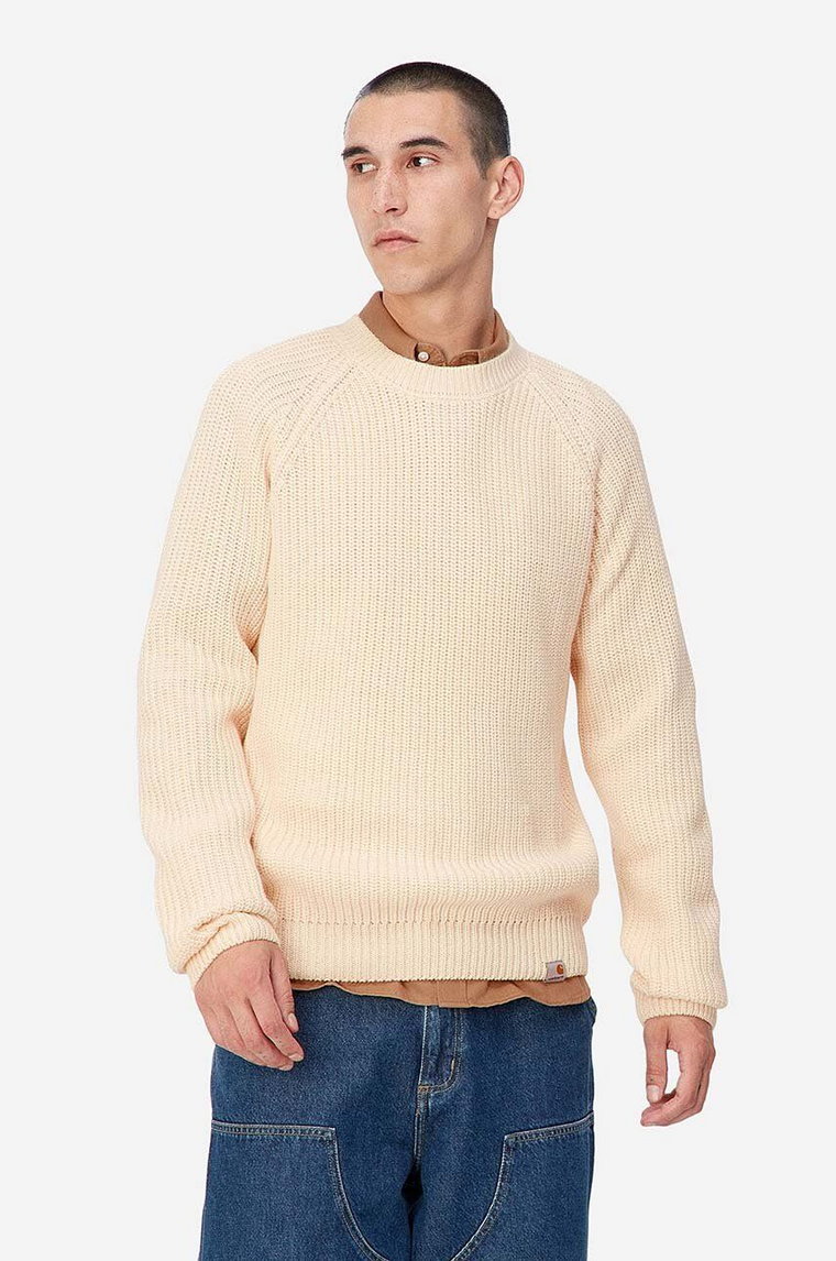 Carhartt WIP sweter z domieszką wełny Forth Sweater męski kolor beżowy I028263-CALICO