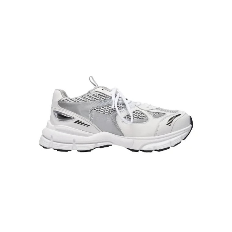 Białe/Srebrne Skórzane Sneakersy - Klasyczny styl lat dziewięćdziesiątych Axel Arigato