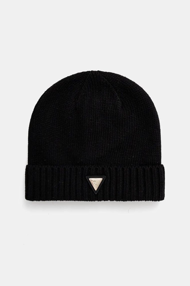 Guess czapka z domieszką wełny BEANIE kolor czarny  V4BZ08 Z39B0