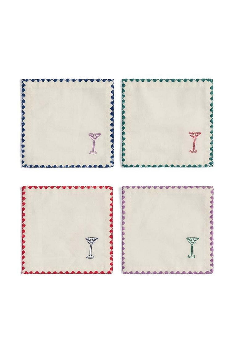 &k amsterdam zestaw serwetek koktajlowych Napkin Cocktail Zigzag 4-pack