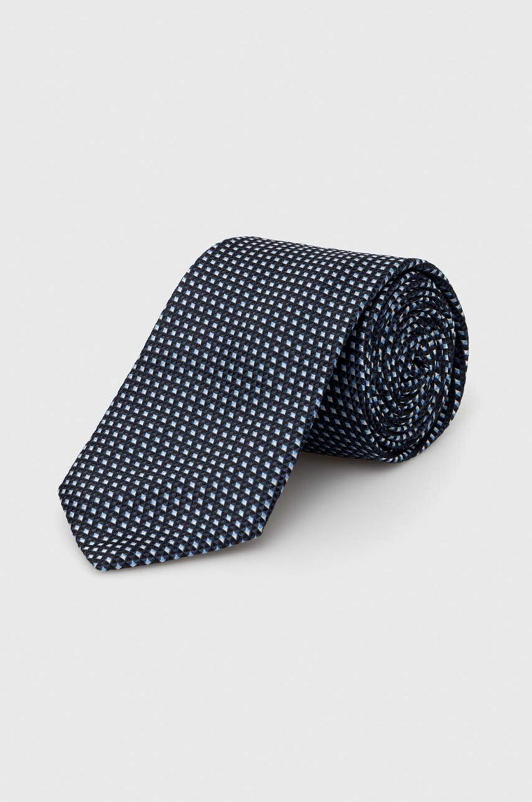 BOSS krawat jedwabny kolor granatowy 50512543