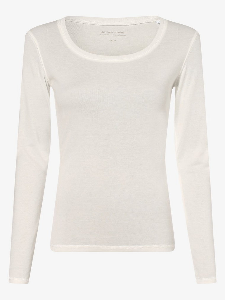 Opus - Damska koszulka z długim rękawem  Sorana, biały