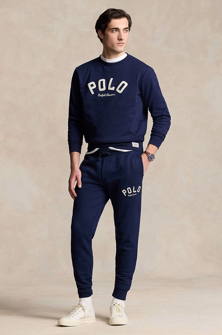 Polo Ralph Lauren spodnie dresowe kolor granatowy gładkie 710952042