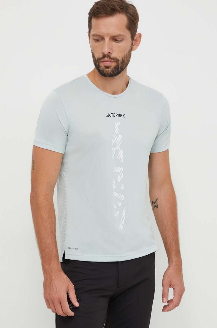 adidas TERREX t-shirt sportowy Agravic kolor szary z nadrukiem