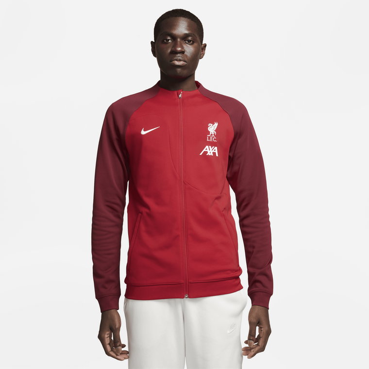 Męska dzianinowa kurtka piłkarska z zamkiem na całej długości Nike Liverpool F.C. Academy Pro - Czerwony