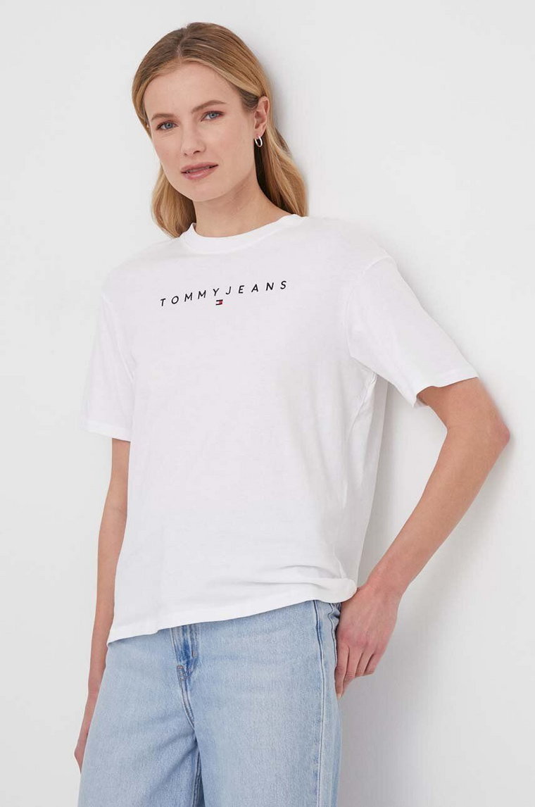 Tommy Jeans t-shirt bawełniany damski kolor biały DW0DW17836