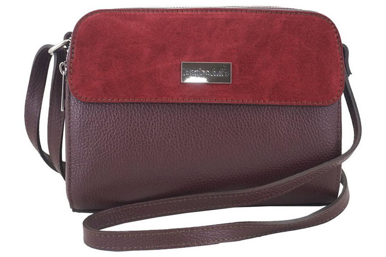 Torebki skórzane crossbody - Bordowa