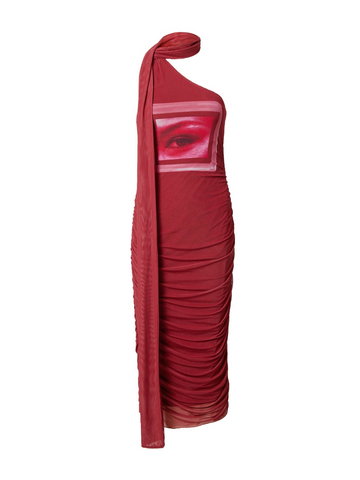 Bella x ABOUT YOU Sukienka 'Valeria'  czerwony / pastelowa czerwień / biały