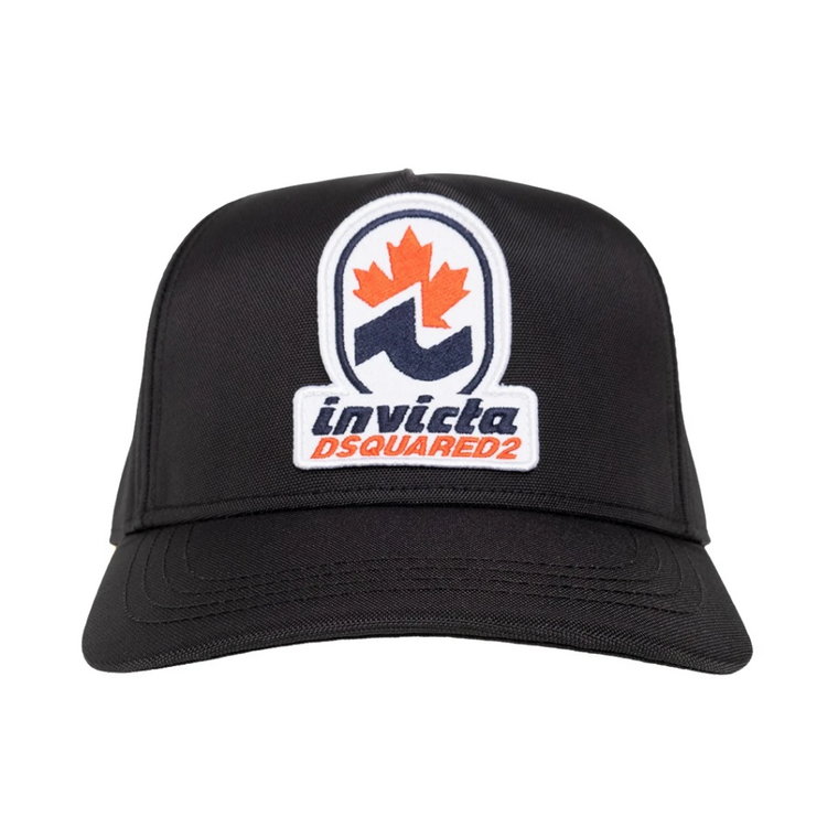 Czarna czapka baseballowa z naszywką z logo Dsquared2