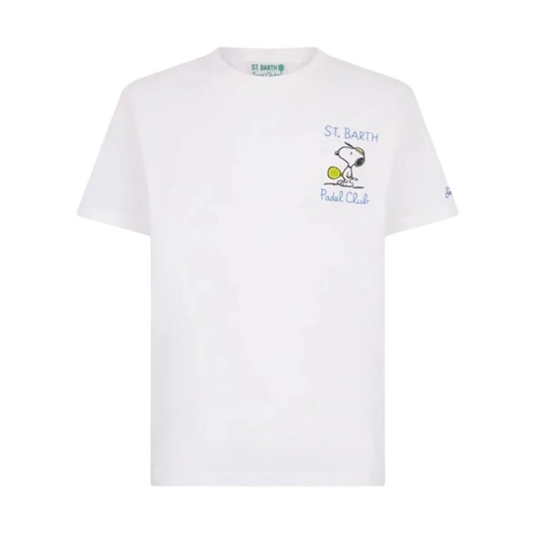 Biała koszulka z unikalnym wzorem MC2 Saint Barth