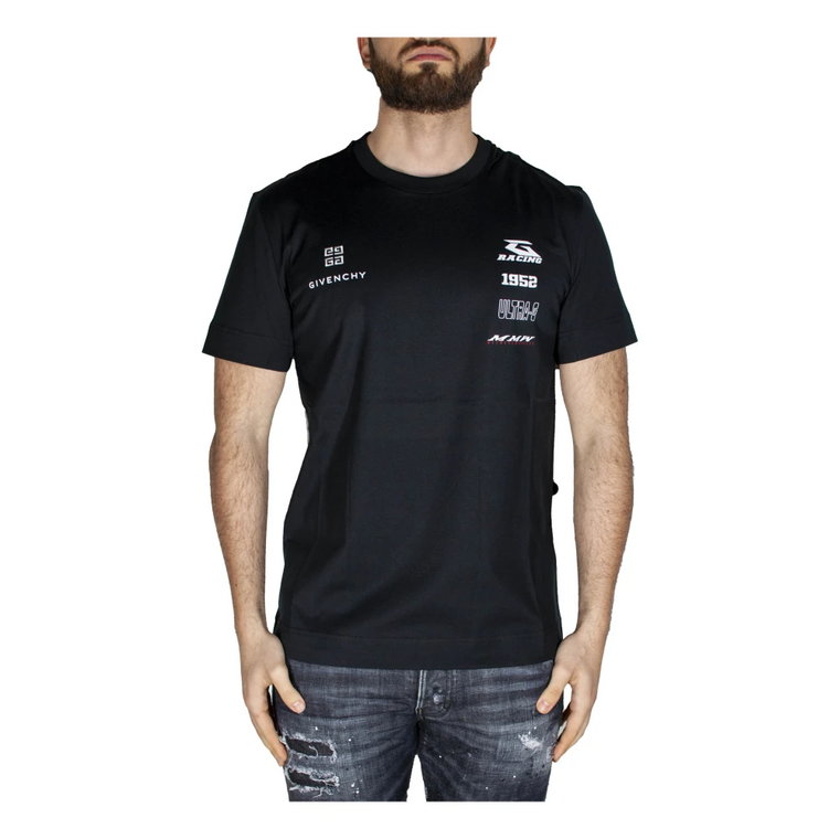 Czarna Koszulka z Logo Wyścigowym Givenchy