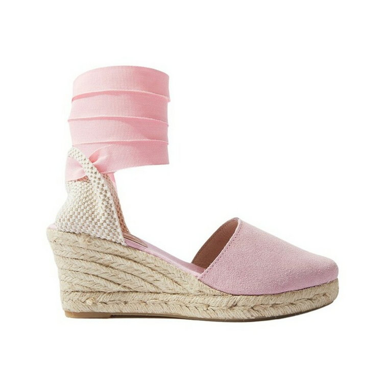 Paloma Wedges: Różowe Espadryle z Suede Scarosso