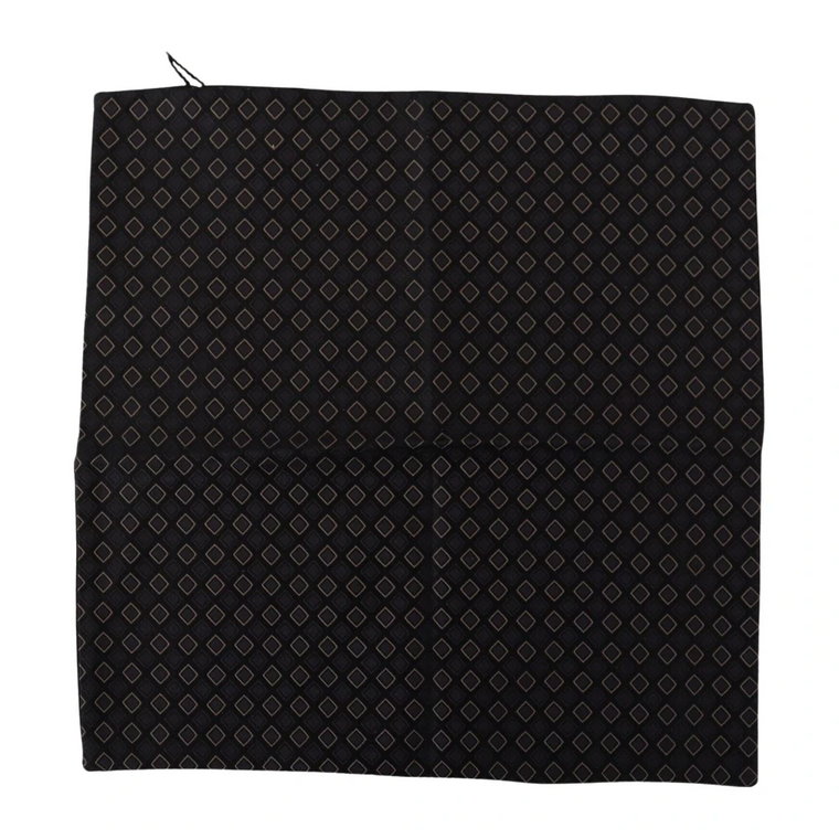 Black Patterned Square Handkerchief Silk Scarf Dolce & Gabbana