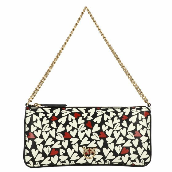 PINKO San Valentino Kopertówka Skórzany 26.5 cm nero-bianco-rosso-antique gold