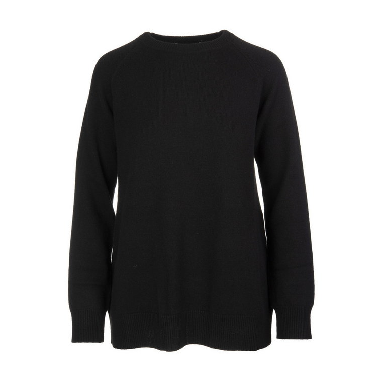 Sweter o okrągłym dekolcie z czystą czarną kaszmirową wełną Max Mara