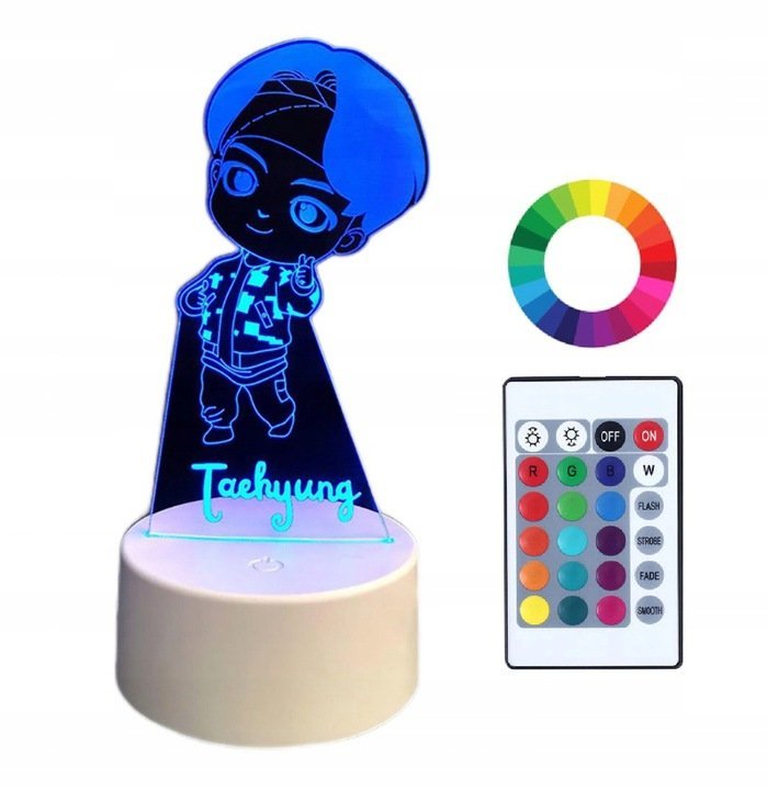 Lampka Nocna 3D Led Imię Bts Taehyung K-Pop Grawer